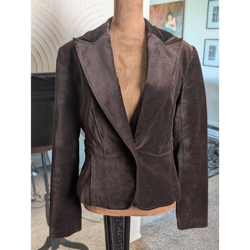 Chocolate Brown,Velvet Blazer.  Fitted Waist. Romantic, Whimsygoth. Size 8